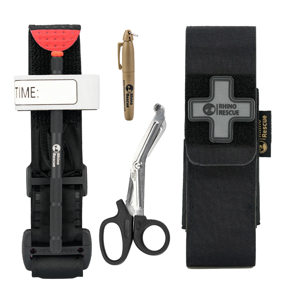 RHINO RESCUE Molle Bolsa de torniquete / Tijeras y marcadores para traumatismos |   Primeros auxilios tácticos para exteriores, militares, senderismo |   Acceso rápido - imagen 2