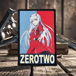 Parche táctico Zero para chicas de Anime, parches de gancho y bucle impresos, insignia de moral militar, brazalete, mochila, chaleco, pegatinas
