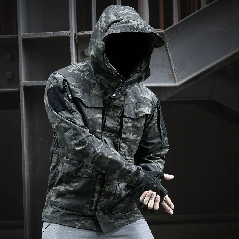Gabardina táctica M65 para hombre, chaqueta transpirable impermeable para exteriores, traje de asalto de longitud media, primavera y otoño - imagen 5