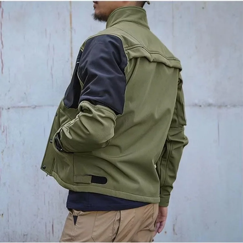 Conjuntos tácticos de piel de tiburón impermeables para hombre, chaquetas de combate de concha suave y pantalón Cargo cálido a prueba de viento, conjunto de 2 piezas - imagen 2