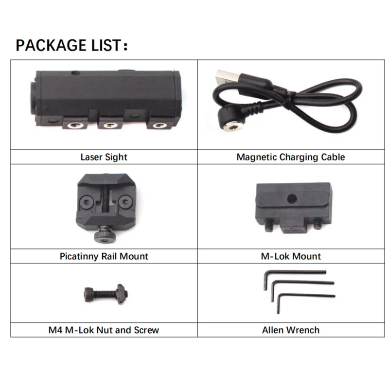 Mira láser roja y verde, carga USB recargable compacta, compatible con riel Picatinny y riel M-lok - imagen 3
