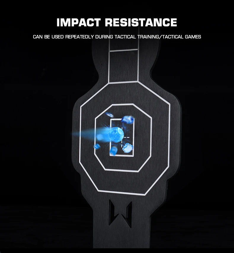 Pistola BB para exteriores, placa de entrenamiento de tiro de Paintball, Metal táctico, 2 uds., accesorios de caza, objetivo de tiro cortado con láser - imagen 5