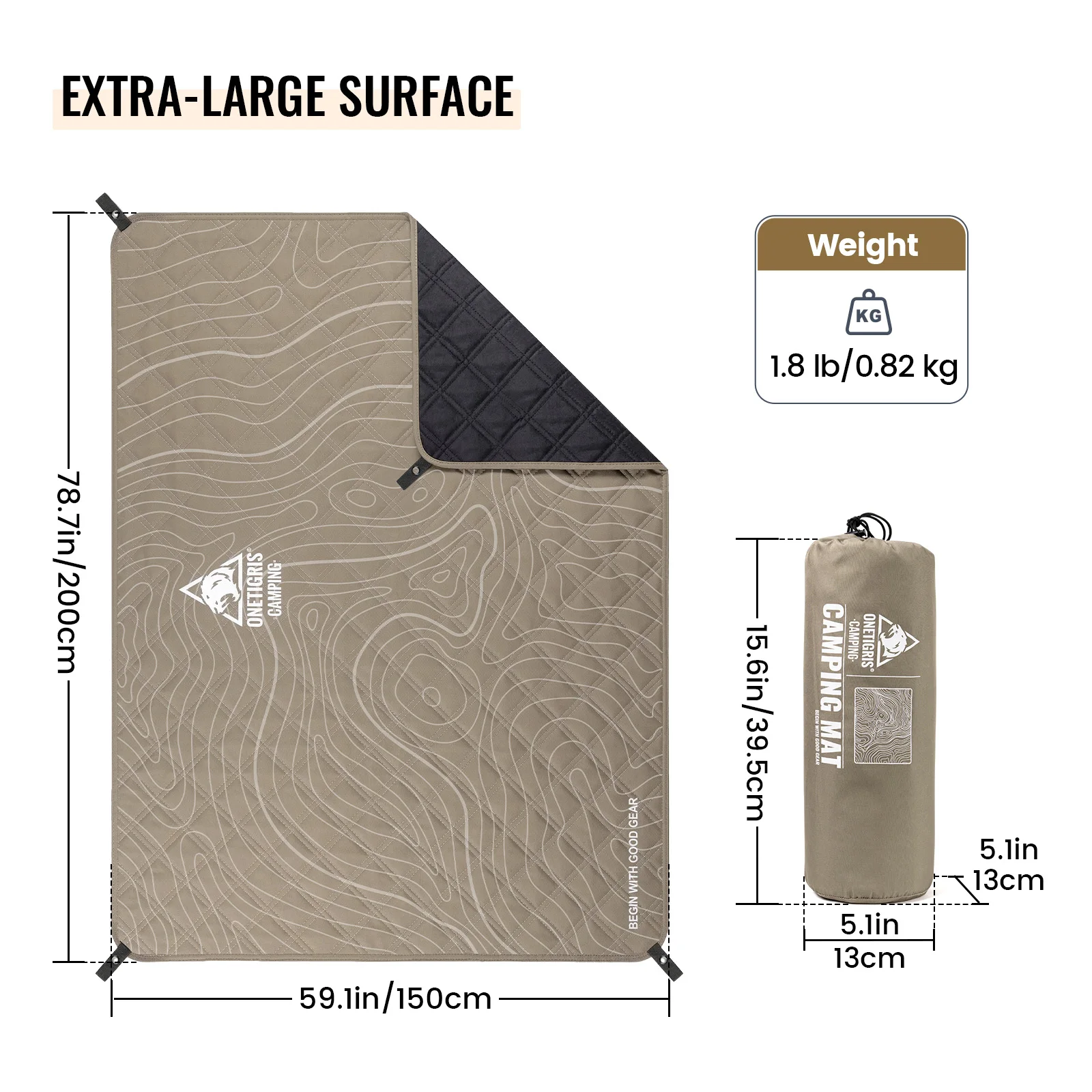 OneTigris Esterilla Camping Ultraligera Plegable Resistente a Humedad