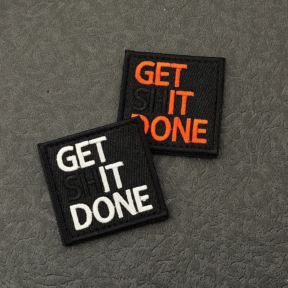 GET SH! Parche T DONE, insignia de moral táctica, parches de gancho y bucle bordados para ropa, equipo militar, pegatina para casco - imagen 2