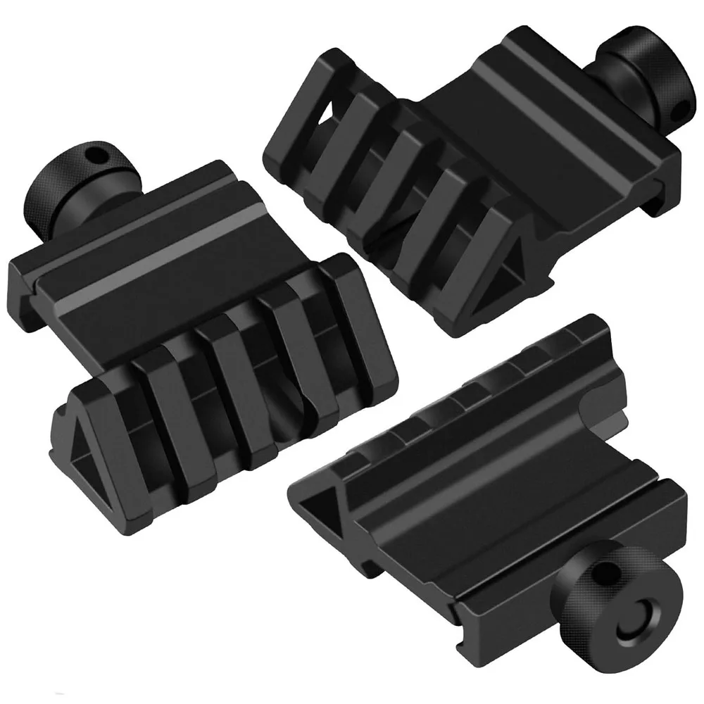 Montaje en riel Picatinny de 20mm con ángulo de 45 grados para escopios o alcance óptico de puntos adaptador de riel lateral para Rifle Offset láser