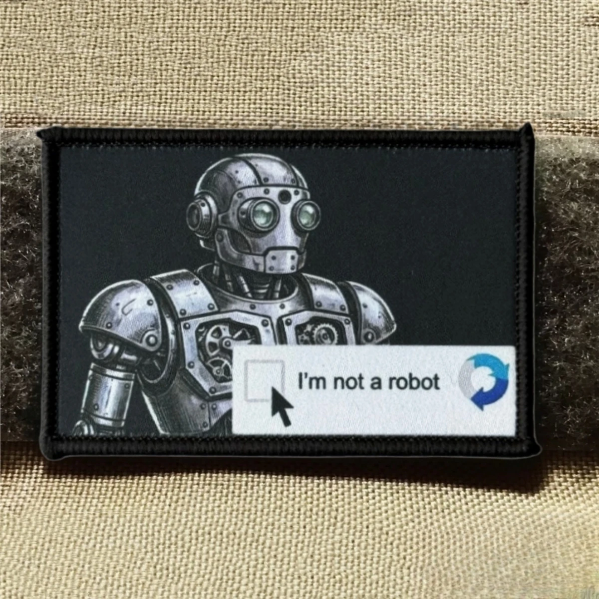 Parche táctico No soy un robot militar con gancho y bucle EE. UU.