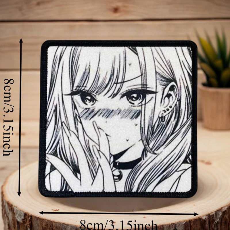Parche estampado de Chica de Anime, chaleco táctico, parches de gancho y bucle para ropa, mochila, sombrero, insignia decorativa de moral, pegatinas, brazalete - imagen 4