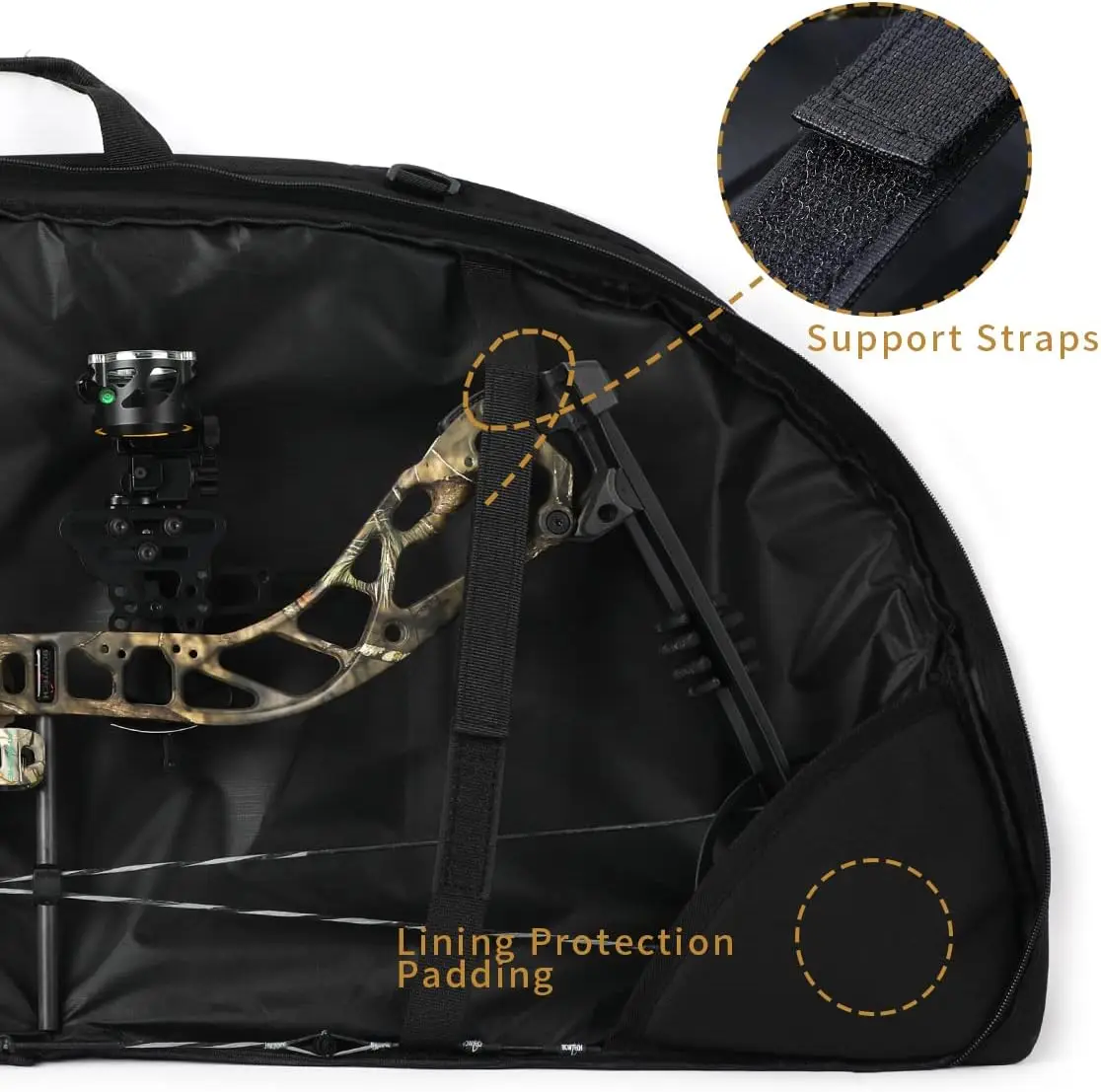 Bolsa para arco compuesto de 95/100/115cm, estuche para arco compuesto de tiro con arco con bolsa para flechas, mochila de almacenamiento portátil para arco y flechas para caza - imagen 3