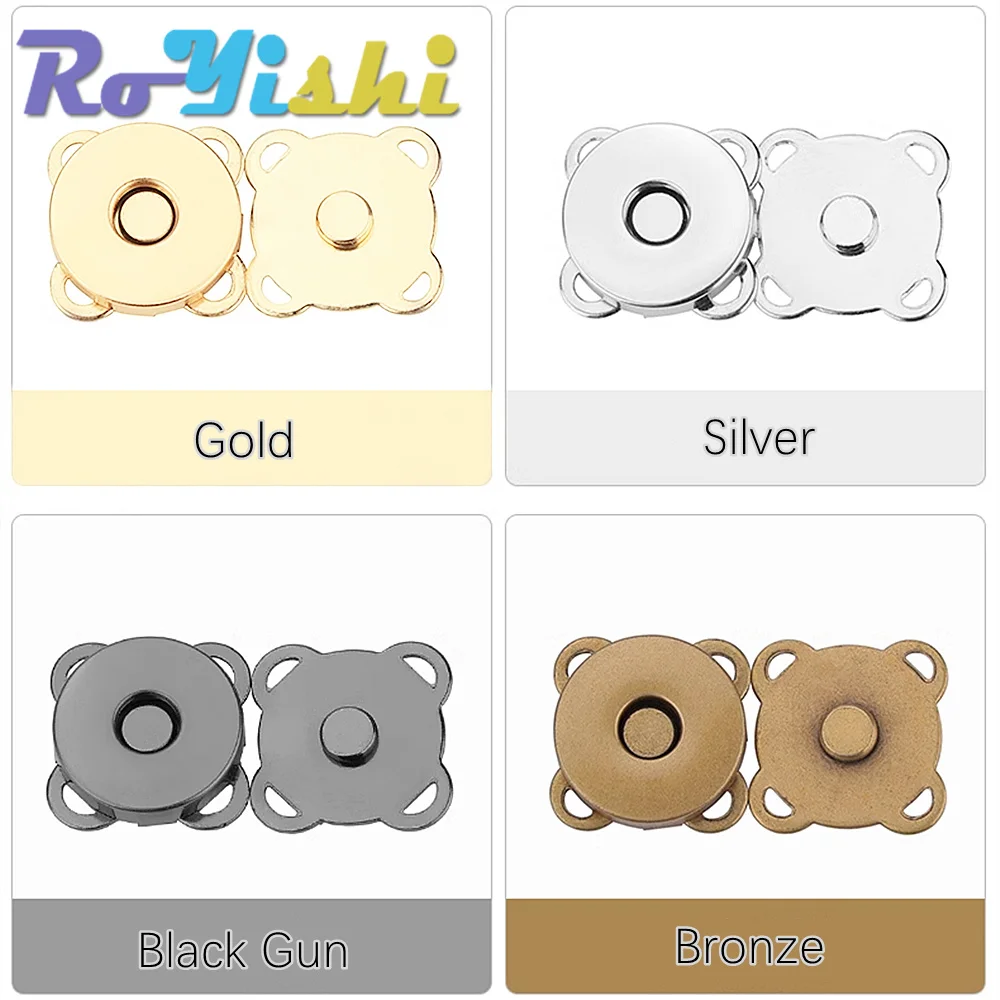 10 juegos de cierres magnéticos de Metal, botones para bolso, cartera, bolsa de ropa, accesorios de costura para manualidades DIY - imagen 4