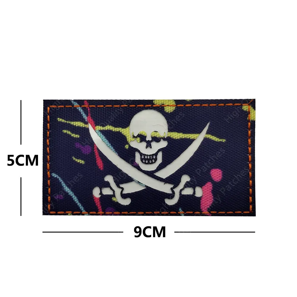 Edward Navy Seals-insignia bordada con gancho pirata, parche que brilla en la oscuridad, brazaletes para ropa táctica, parches IR reflectantes para mochilas - imagen 4