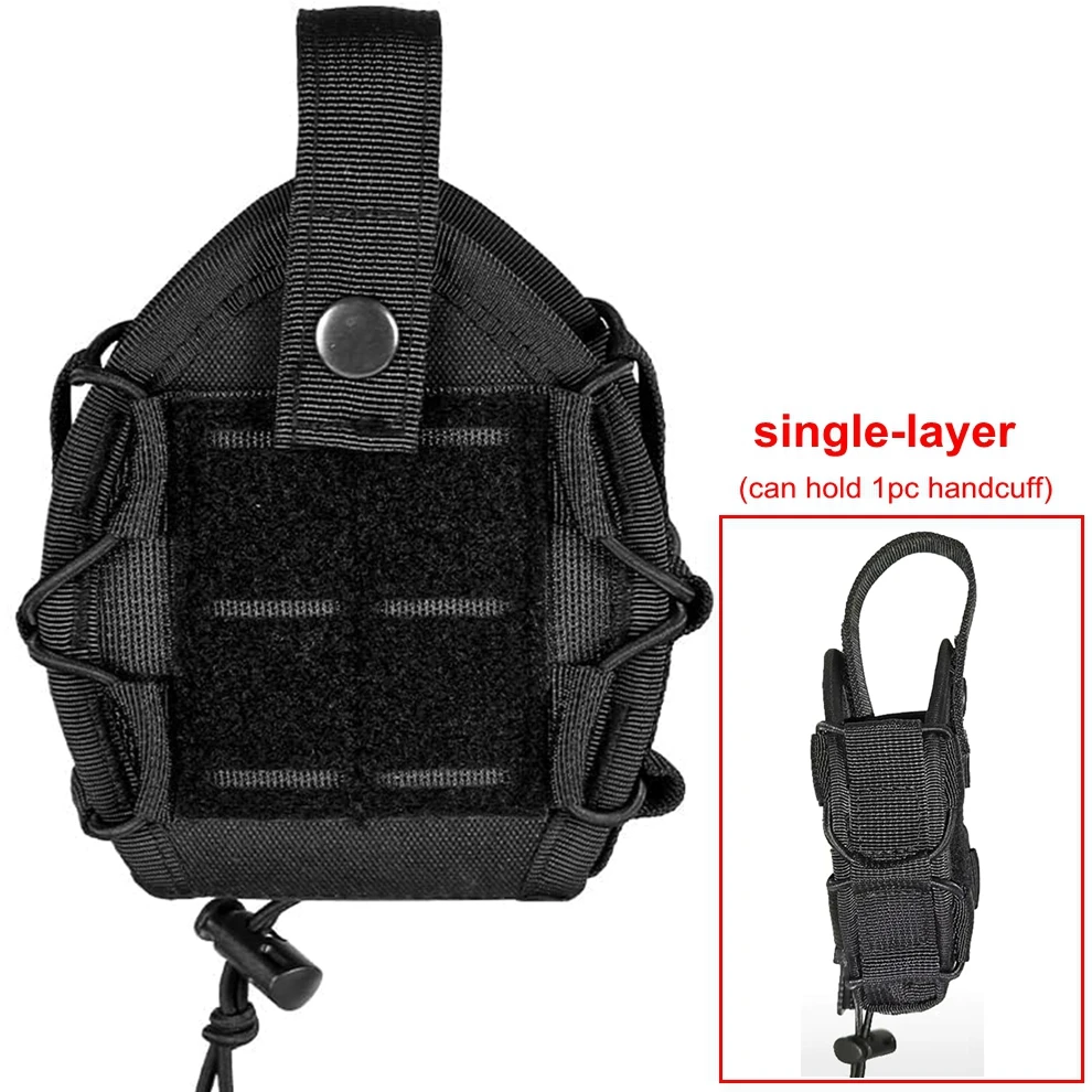 Bolsa táctica para esposas para cinturón de servicio, funda para esposas MOLLE compatible con Asp/bisagras/cadena/esposas rígidas plegables, aplicación de la ley policía Ac - imagen 2