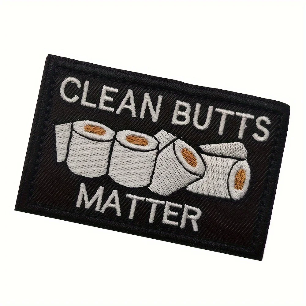 Parche de Velcros de bloques limpios, Meme divertido, cierre de gancho y bucle militar, insignia de moral bordada táctica para mochila Molle