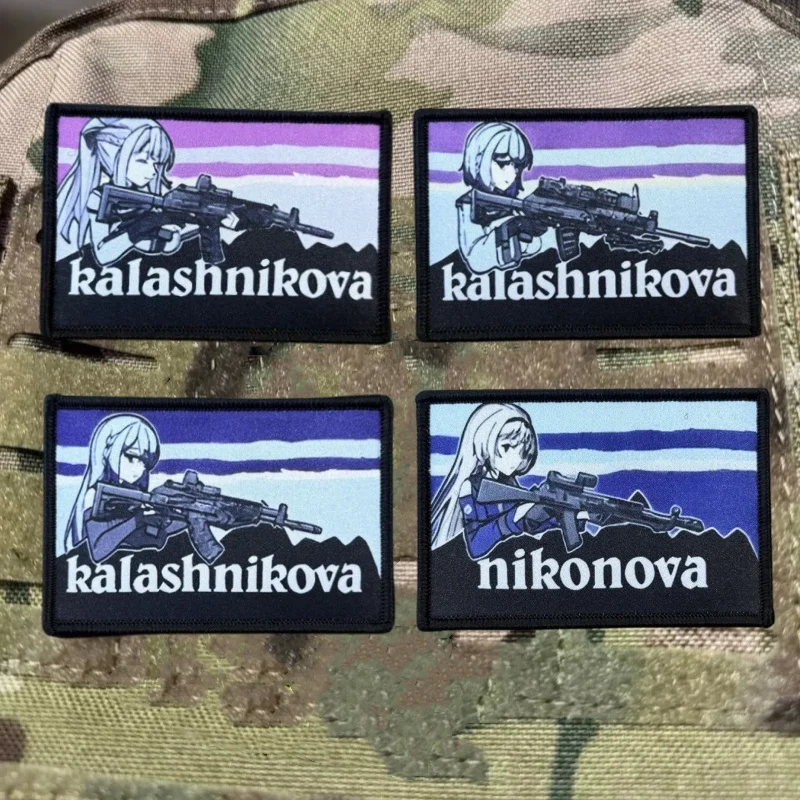 Parche estampado táctico para chica en ropa, insignias de moral, parches militares con gancho, pegatinas para mochila