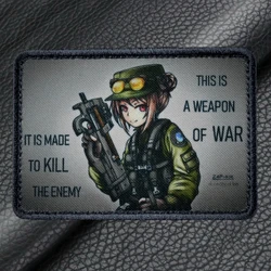 Girl Gun P90 parche táctico morale para ropa y mochila