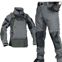 Conjunto uniforme táctico con capucha Multicam y camisa manga larga