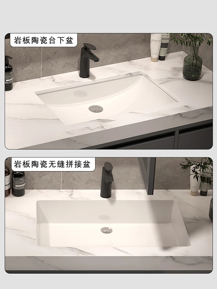 Conexión perfecta de roca y tablero, lavabo de cerámica, mueble de baño, inodoro extendido, baño, lavabo, - imagen 5