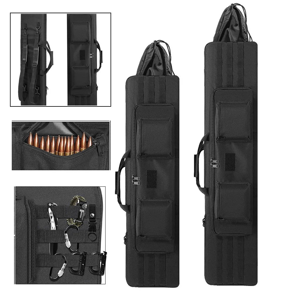 Estuche para Rifle al aire libre, bolsa táctica para pistola de 100 y 120CM de largo, bolsa de transporte para escopeta, mochila de hombro para pistola Airsoft de caza, bolsa de almacenamiento para Rifle - imagen 2