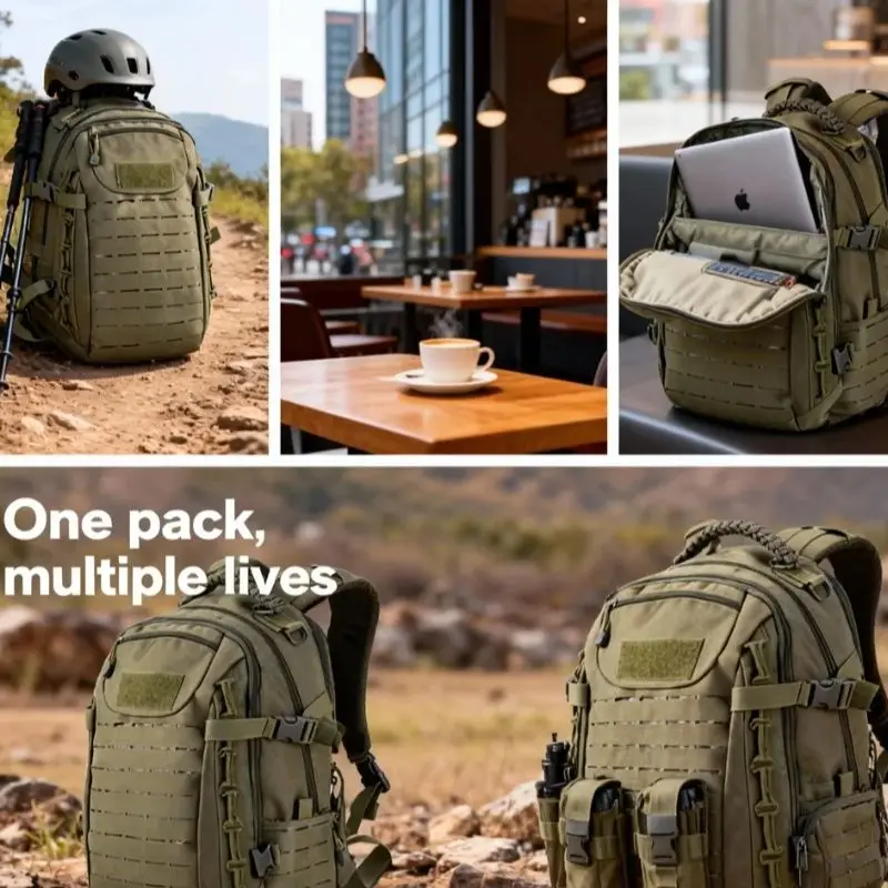 Mochila táctica impermeable MOLLE para montañismo y senderismo - imagen 3