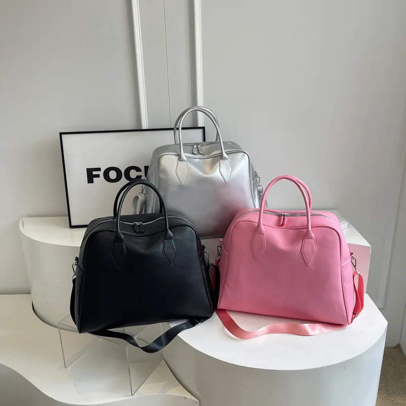 Bolso de mano deportivo de PU para mujer, bolsa de viaje, impermeable, grande, para entrenamiento, natación, Yoga, paquete de fin de semana - imagen 3