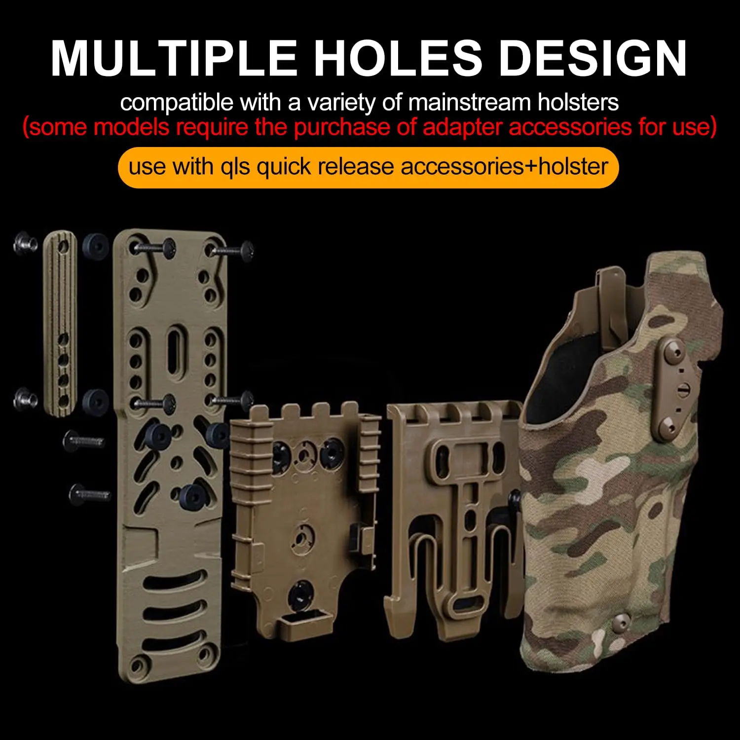 Metal Modular Holster Adaptor Universal Expansion Board Adjustable Multi-Angle Hole Tactical Sink Holster Drop Leg Hanging Plate - imagen 2