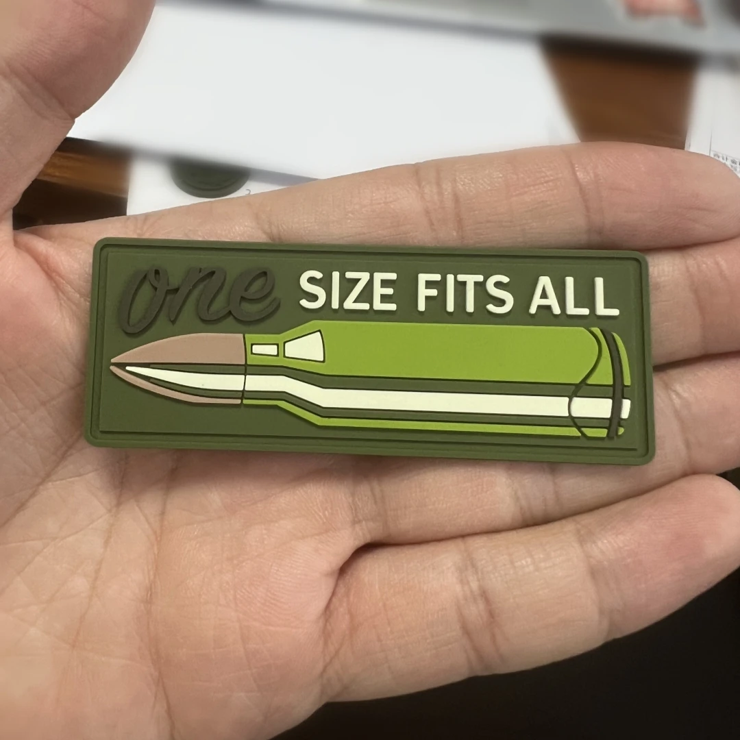 Parches de PVC de talla única para ropa, pegatinas tácticas de brazalete, insignias de moral de bala verde, apliques para mochila - imagen 2