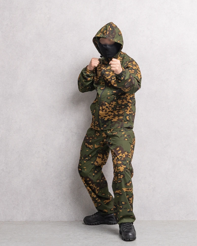 Traje de camuflaje militar ruso, chaqueta con capucha, flor blanca, pequeño hombre verde, ruinas, traje de protección solar de punto alemán - imagen 2