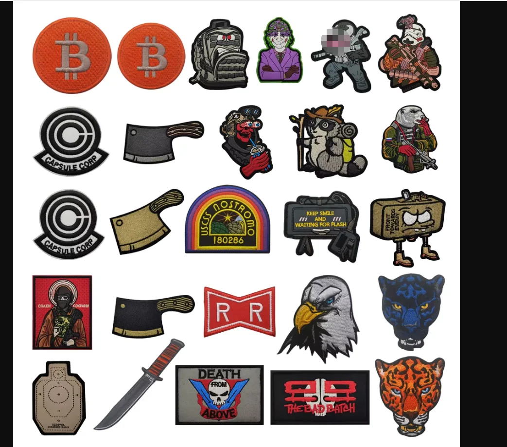 Insignia de soldado de animación de PVC, moneda de oro, soldado de casco, cuchillo Kaba creativo, águila, oso bordado, parches de mochila, nuevo - imagen 5