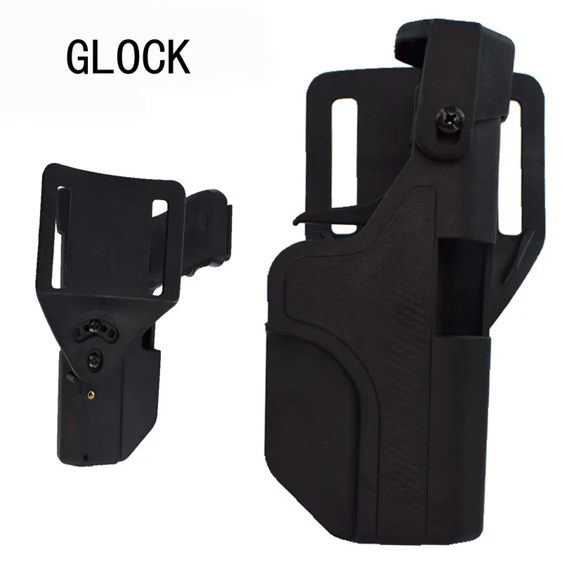 Funda para pistola G 17 de liberación rápida para caza, funda táctica para pistola de cintura derecha, funda para pistola automática