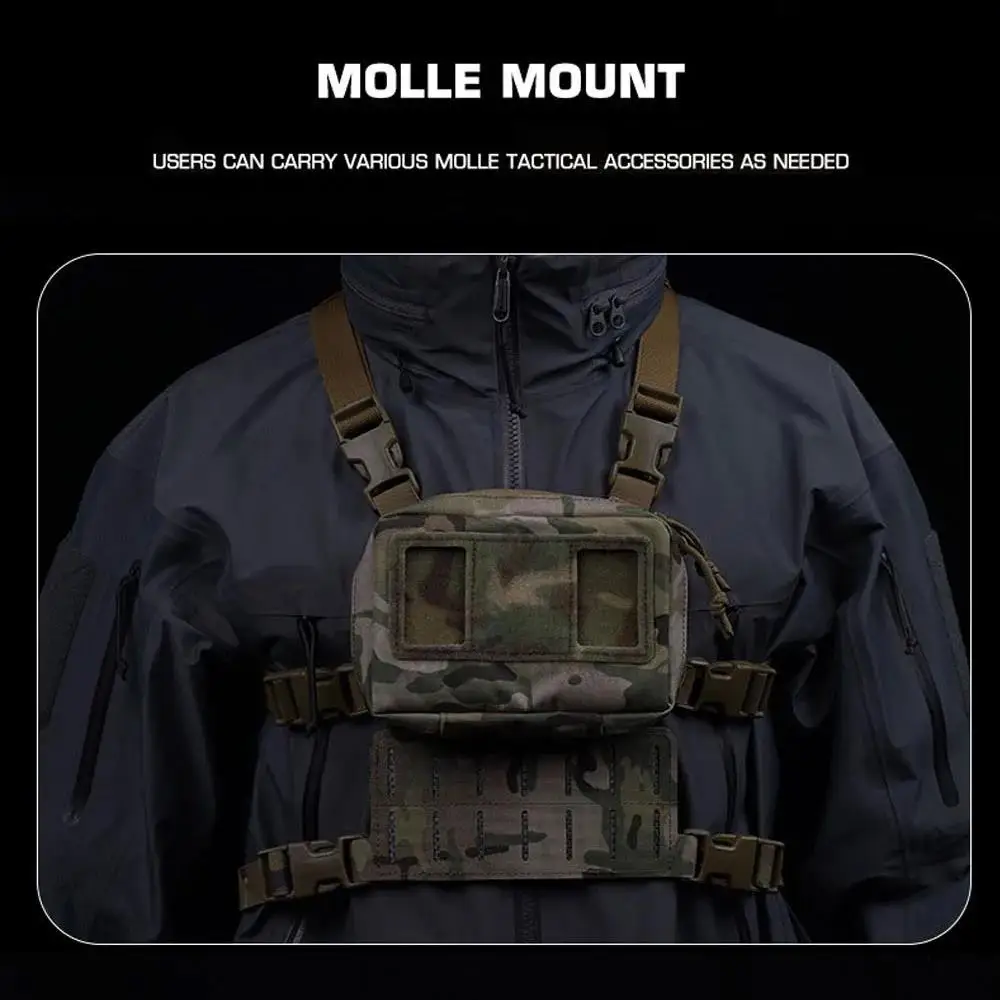 Soporte táctico de navegación para el pecho, accesorio MOLLE, soporte de parche mágico para caza, soporte para teléfono móvil, Panel de administrador, equipo de combate Airsoft - imagen 5