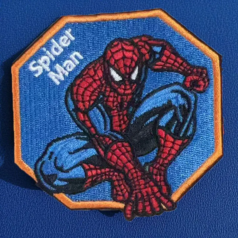 Parche bordado de gorra de béisbol Diy, parches para planchar de Spider Man, accesorios de calcomanía de costura para ropa, pegatinas de insignia de Marvel
