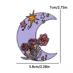 Parche bordado termoadhesivo sol y luna celestiales boho para ropa