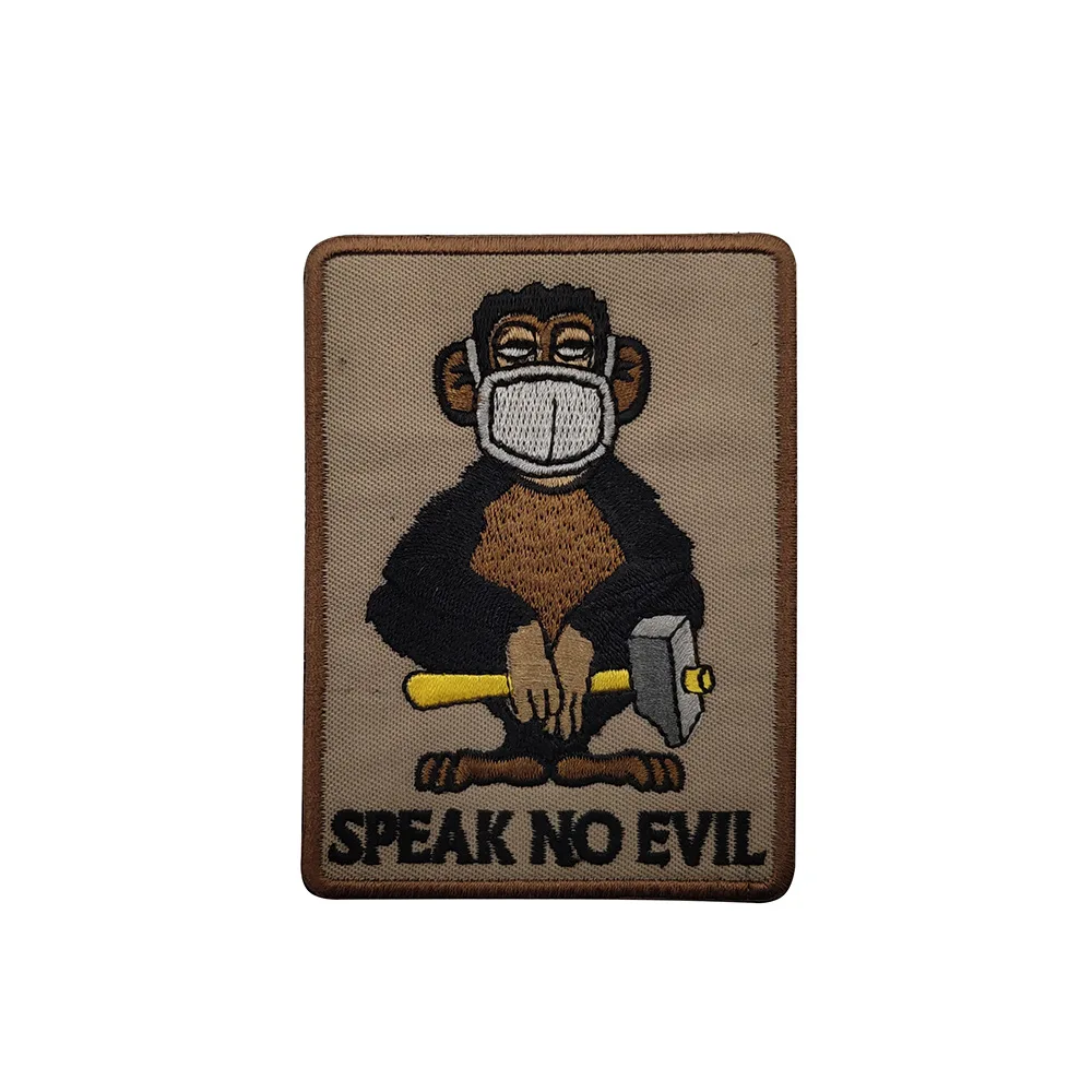 Insignia de moral de mono táctico, parches bordados de gancho y bucle, equipo para exteriores, brazalete, mochila, pegatinas de decoración - imagen 4