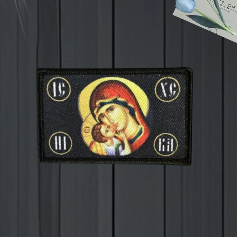 Parche con estampado de Madonna, insignia de moral táctica con gancho y bucle, pegatina decorativa para mochila, parches militares para brazalete para ropa - imagen 5