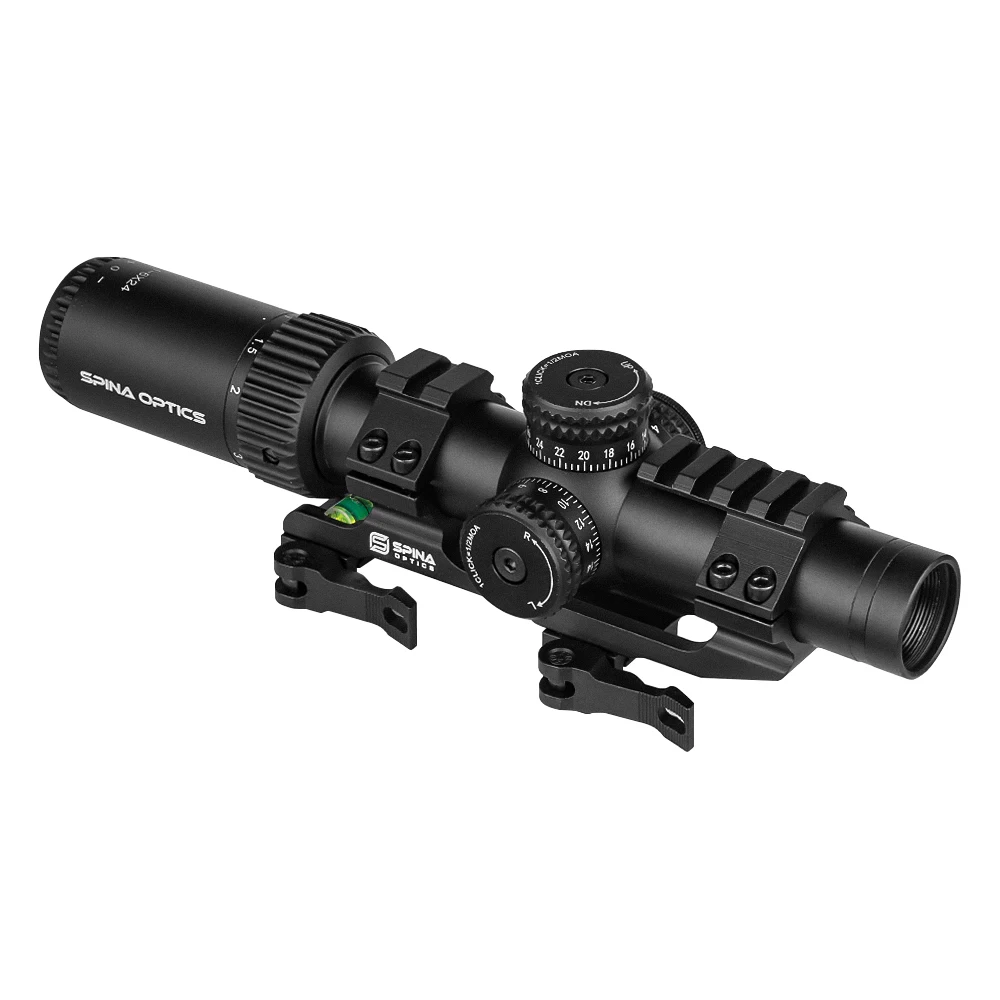 SPINA Optics-mira telescópica FFP/SFP 1-6x24E para caza, mira táctica de 1/2 MOA, iluminante rojo, compatible con AR15.223.556.308 - imagen 3