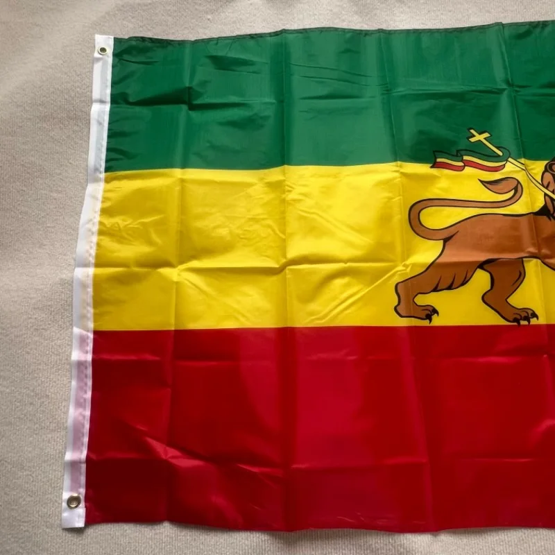 Bandera de Etiopía, 90x150cm, poliéster de alta calidad, colgante, León de Judá, bandera de León etíope de Judá para decoración del hogar - imagen 3