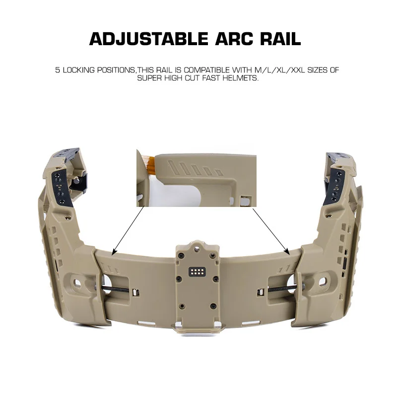 Juego de rieles de arco Modular táctico con caja de batería, luces LED de señal de cabeza roja/blanca/Ir para casco rápido de corte súper alto, equipo Airsoft - imagen 4