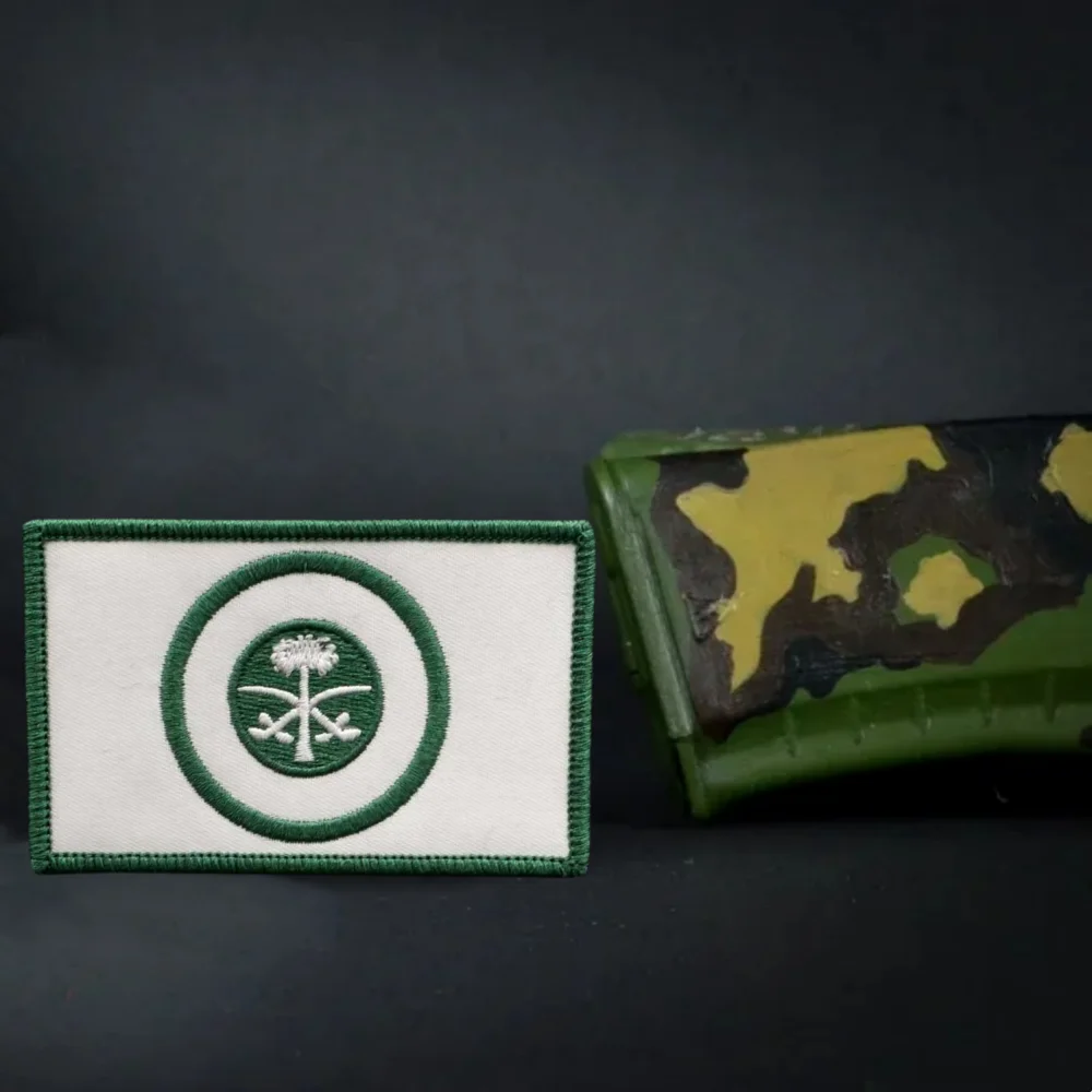 Parches bordados de bandera en relieve de Arabia Saudita, montaje al aire libre, mochila, gancho y bucle, insignia de moral, pegatina táctica del ejército militar - imagen 3