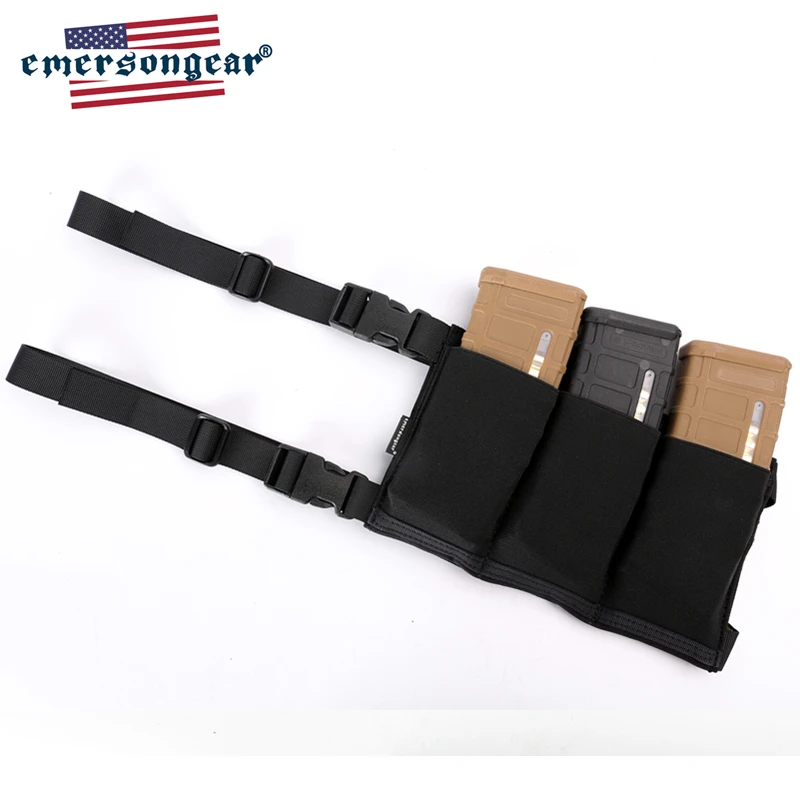 Emersongear M4 soporte para revistas táctico Airsoft caza de alta velocidad seis paquetes 556 223 cintura Mag bolsa bolsa de goma elástica Triple - imagen 3