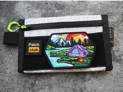 Parche táctico bordado paisaje volcán camping para chaqueta
