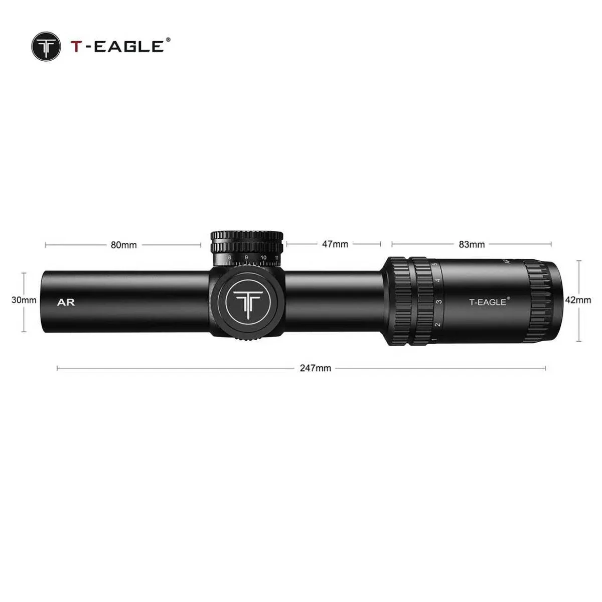 T-EAGLE AR1-6X24IR RifleScope táctico LPVO Airsoft óptica vista verde rojo iluminado caza Airsoft alcance 11mm/20mm montaje - imagen 4