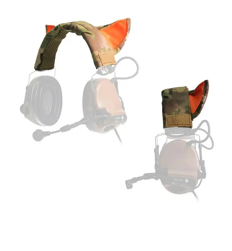 FCS-TACTICAL-juego de auriculares tácticos Comtac3 C3, orejeras de tiro con cubierta de cabeza de oreja de gato de camuflaje, accesorios de caza Airsoft - imagen 3