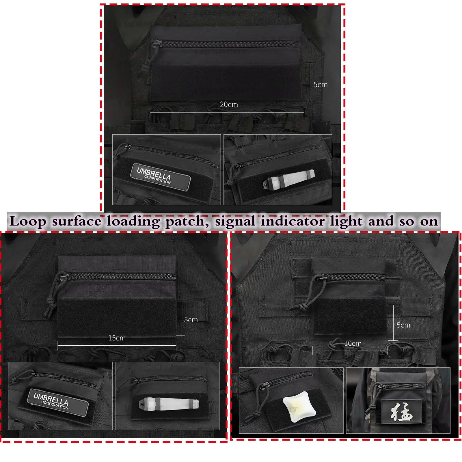 Bolsas de dulces tácticas para chaleco MK3 MK4, paquete de accesorios de extensión, bolsa de aperitivos con cremallera, 3 unids/set - imagen 4