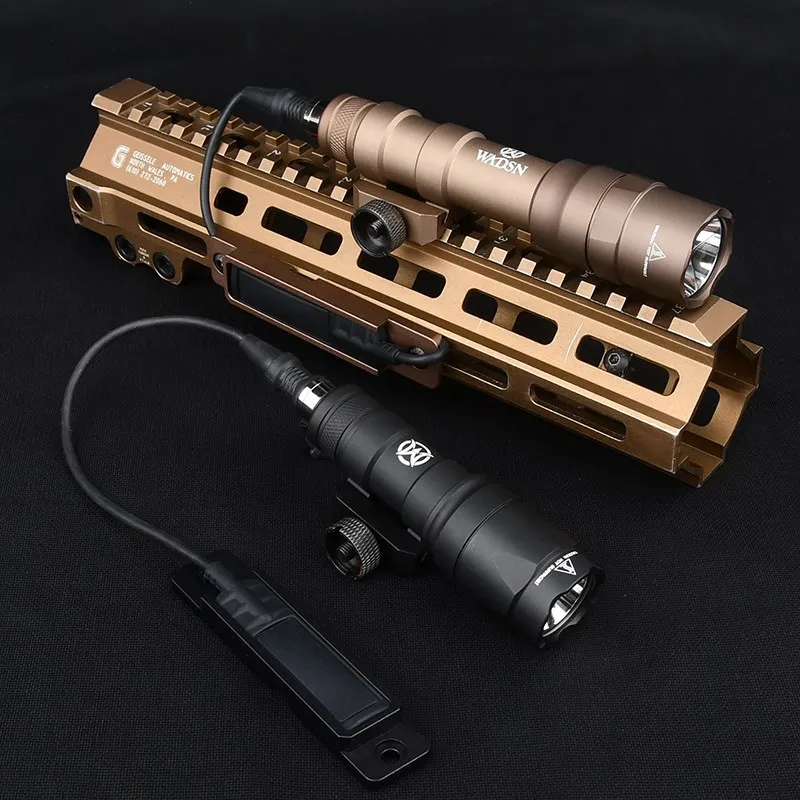 Linterna táctica de alta potencia, luz blanca, interruptor trasero de Metal, ranura para tarjeta, compatible con riel m-lok Keymod, M600, M300, M600DF, M300A, 1400 lúmenes - imagen 3