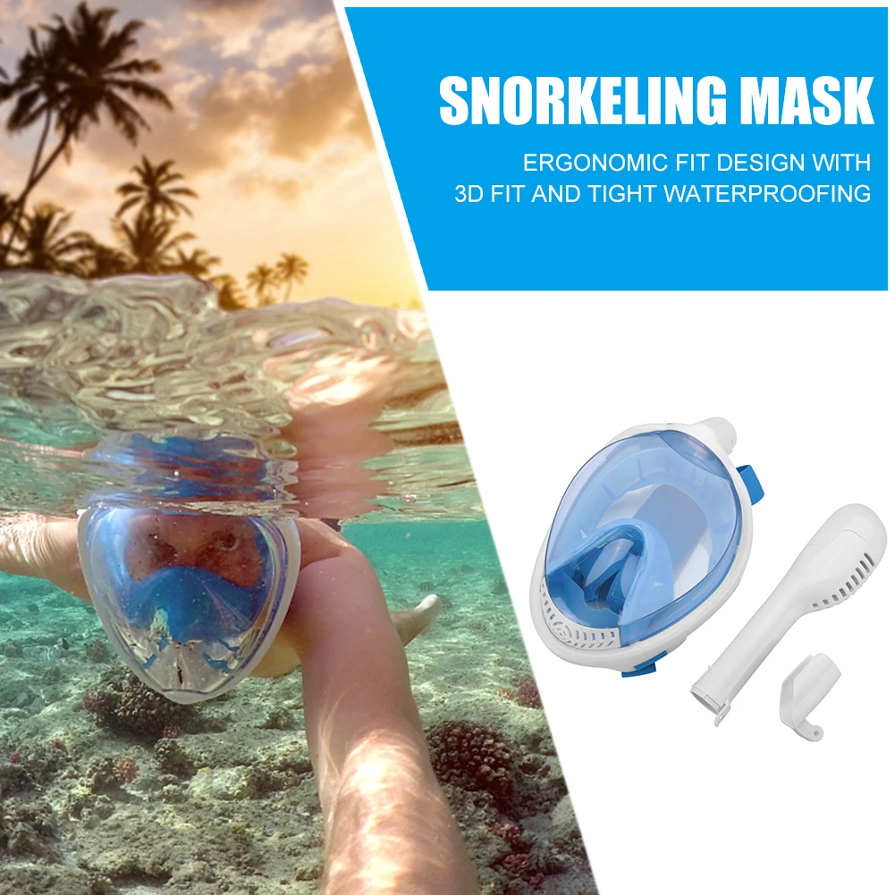 Máscara de snorkel profesional de cara completa: diseño superior seco, antivaho, antifugas, buceo y snorkel adecuada para adultos y niños - imagen 3