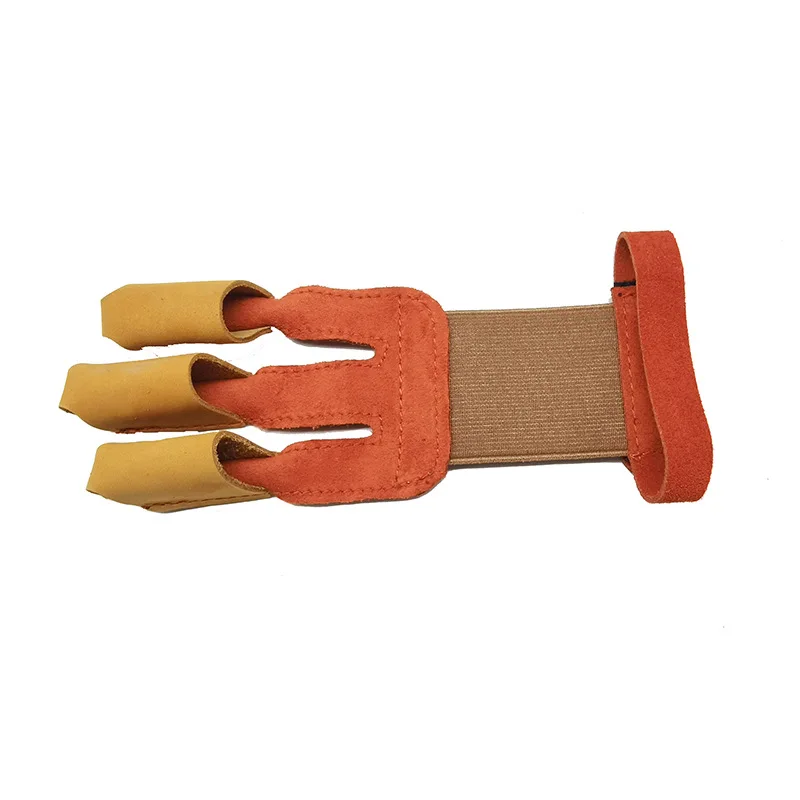 1 protección de tiro con arco protector de dedo Premium 3 dedos tiro con arco pestaña de dedo-guante de cuero de vaca de alta calidad - imagen 3