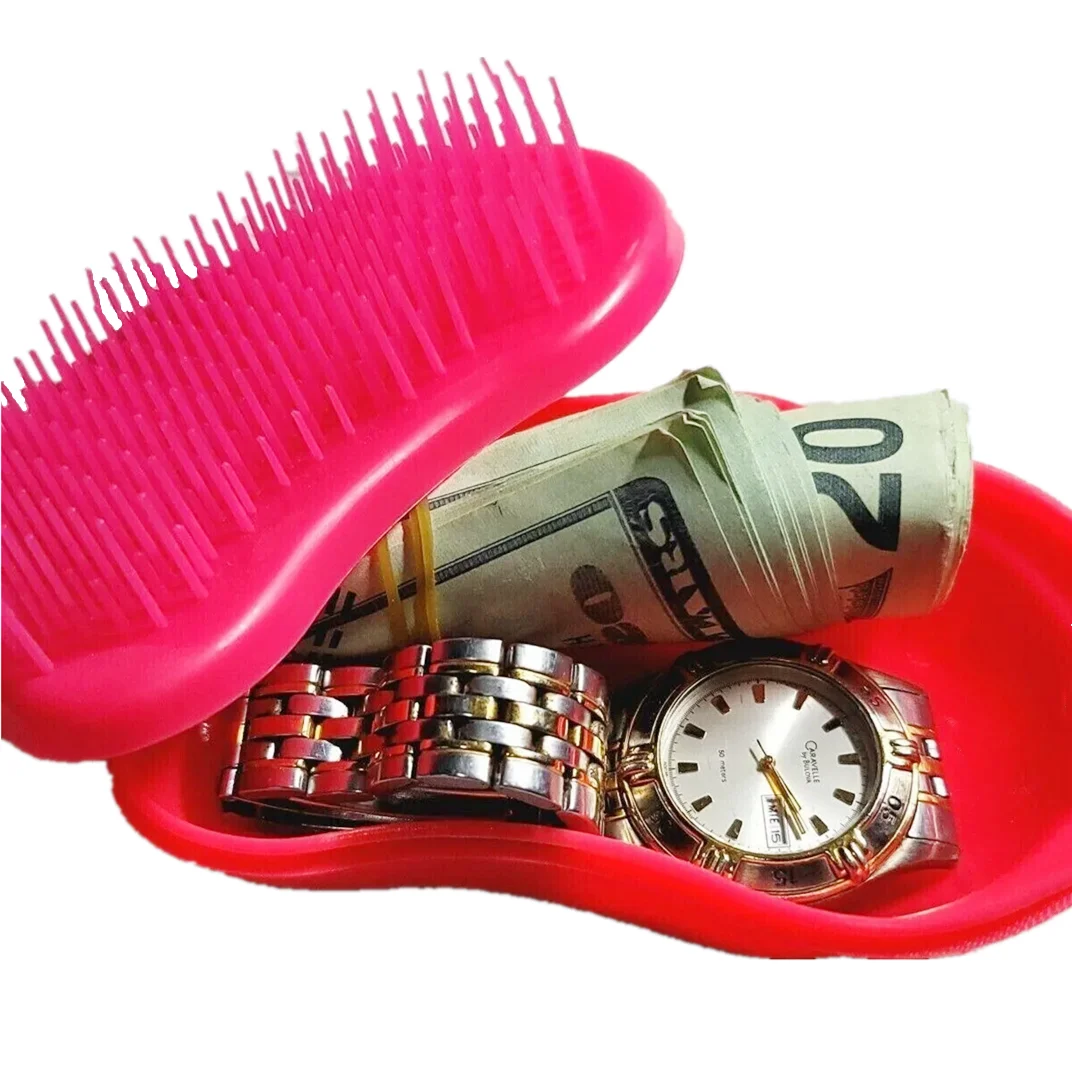Money Box Hairdressing Comb Hidden Stash Storage Safety Secret Compartmen Safe Deposit Box For Cash Ring Jewelry Detangler Brush - imagen 2