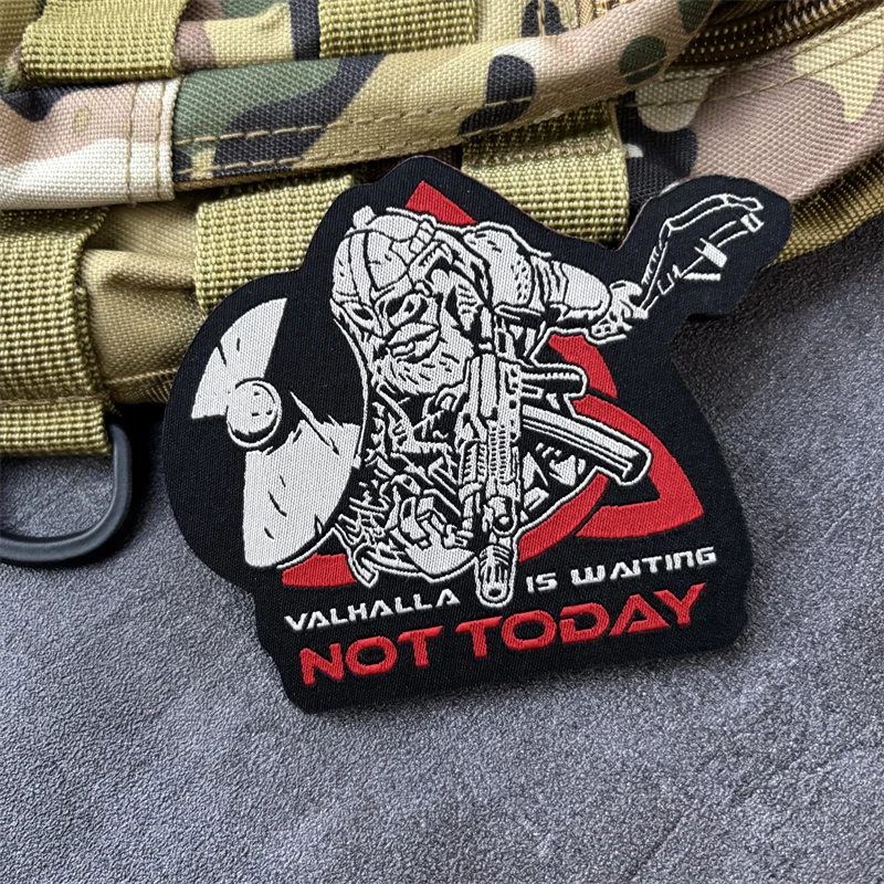 Parche de tela táctico "NO TODAY" para ropa, insignia de moral, parche militar con gancho, pegatinas para mochila - imagen 2