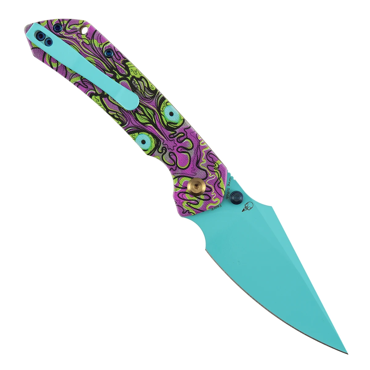Cuchillo plegable Tenable Fenrir mango G10 serpiente morada EDC - imagen 3