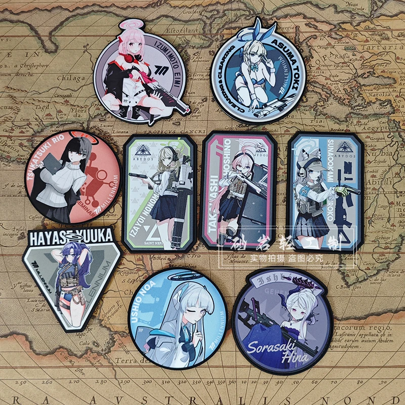 Archivos azules Homo parche periférico estampado arma táctica chica insignia Shirako Hoshino Nonomiya para ropa mochila brazalete - imagen 3