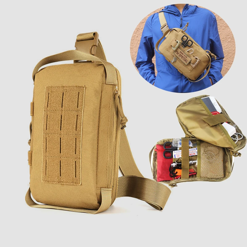 Riñonera Multi de caza para hombre, bolsos de hombro tácticos Molle, senderismo, deportes al aire libre, paquete de pecho, bolsa de almacenamiento de accesorios - imagen 2